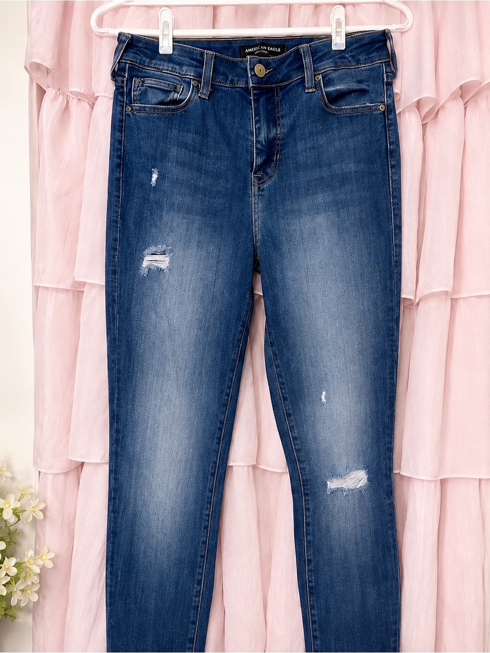 True Religion Classic Dark Blue Distressed Women's Jeans